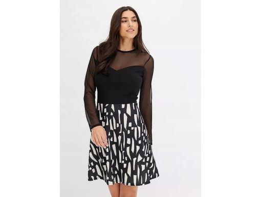 B.P.C sukienka we wzory 2w1 z siateczkową wstawką 48/50.