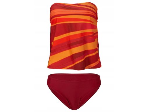 B.P.C tankini czerwono-pomarańczowe z figami ^46