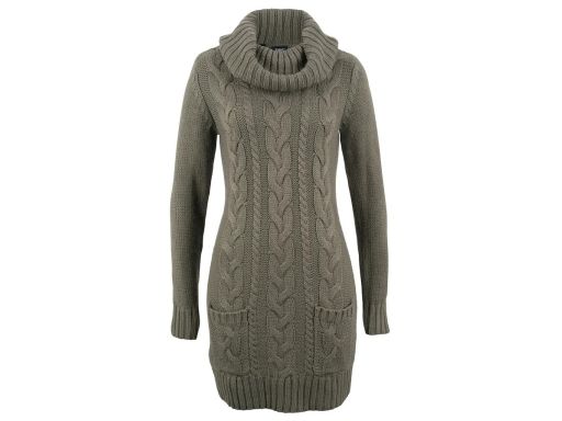 B.P.C sukienka dzianinowa z szerokim golfem w warkocze r.40/42