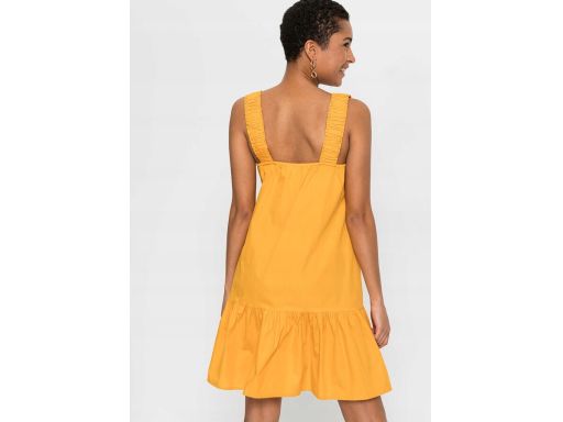 B.P.C Bawełniana sukienka musztardowa z falbaną^50