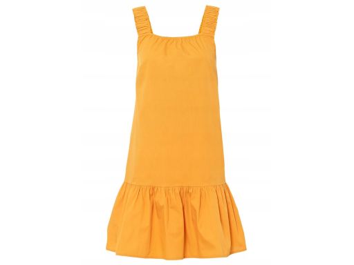 B.P.C Bawełniana sukienka musztardowa z falbaną^50