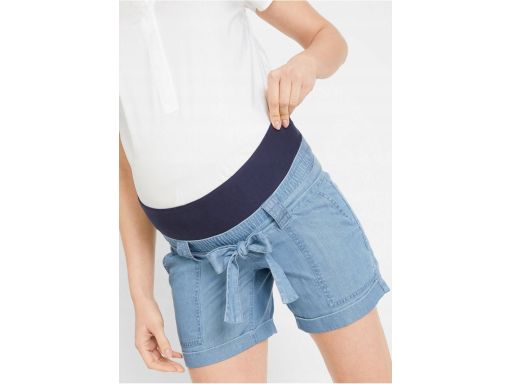 B.P.C krótkie spodenki ciążowe jeansowe z lnem r.40