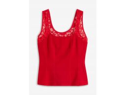 B.P.C czerwony top z koronką r.36/38