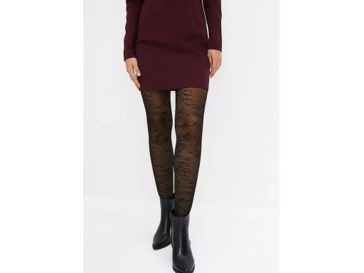 B.P.C rajstopy 30den czarne koronkowe push-up ^44/46