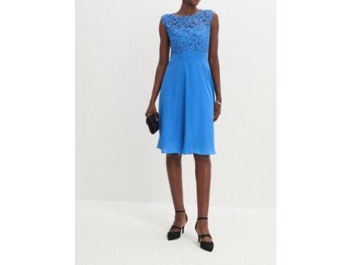B.P.C sukienka szyfonowa z koronką szafirowa ^44