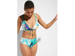 B.P.C bikini bustier ze sznurowaniem i figi z wysokim stanem ^38 (75D)
