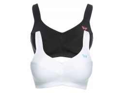 B.P.C 2-pak biustonoszy miękki bez fiszbin bawełnianych czarny biały ^