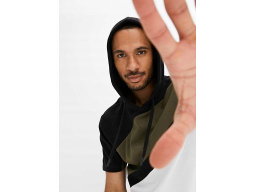 B.P.C Bluza męska z kapturem krótki rękaw bawełniana ^60/62, XXL