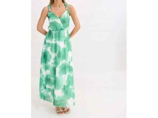 B.P.C długa sukienka zielono-biała r.44