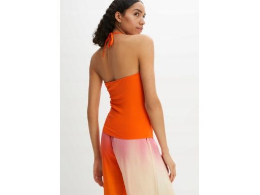 B.P.C top pomarańczowy marszczenia wiązanie na szyi r.44/46