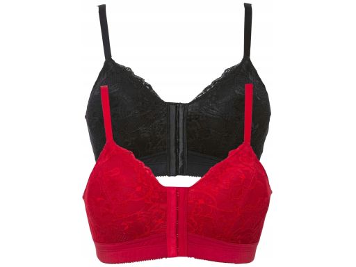 B.P.C 2-pak biustonosz miękki bez fiszbin zapięcie przód 75C.