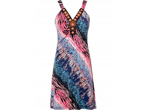 B.P.C sukienka z nadrukiem i aplikacją z kamieni przy dekolcie ^32/34