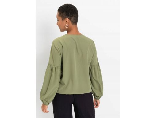 AF9001 bluzka oliwkowa szyfon modna r.38