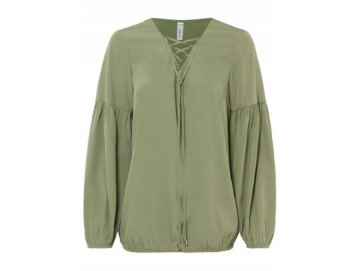 AF9001 bluzka oliwkowa szyfon modna r.38
