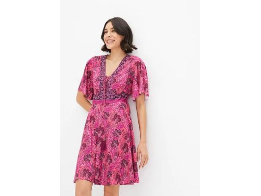 B.P.C sukienka we wzory różowa frędzle r.48/50