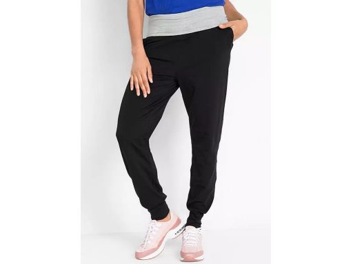 B.P.C spodnie haremki czarne z szarym pasem r.44/46