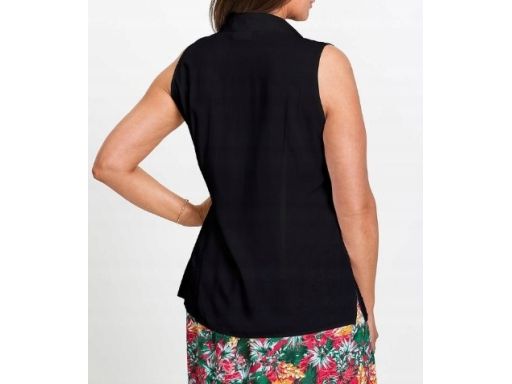 B.P.C bluzka koszulowa bez rękawów czarna z wiskozy r.44