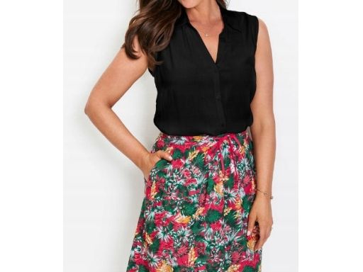 B.P.C bluzka koszulowa bez rękawów czarna z wiskozy r.44