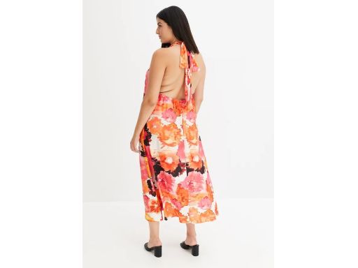 B.P.C maxi sukienka wiązana odkryte plecy wielokolorowa 40/42.