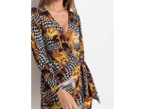 B.P.C sukienka asymetryczna ołówkowa we wzory ^40/42