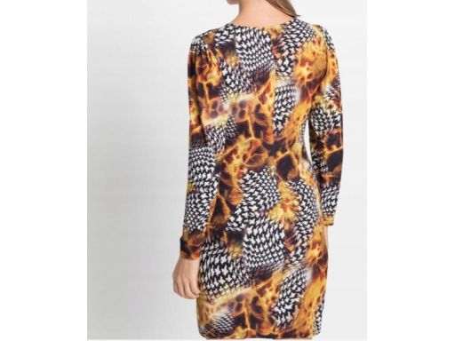 B.P.C sukienka asymetryczna ołówkowa we wzory ^40/42