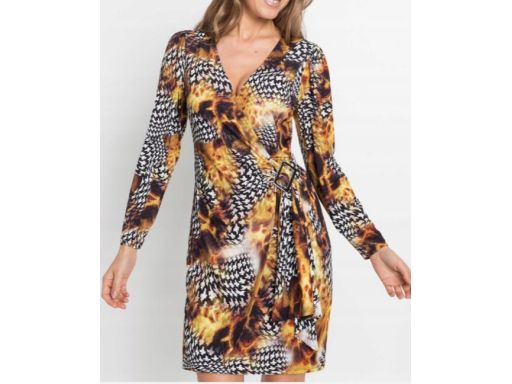 B.P.C sukienka asymetryczna ołówkowa we wzory ^40/42