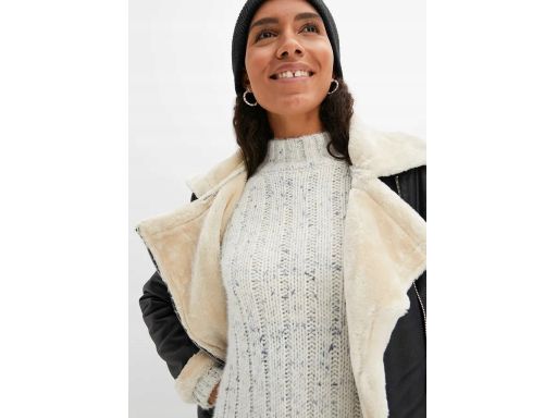 B.P.C dzianinowa sukienka prążkowana z wełną r.52/54