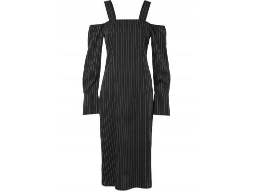 B.P.C sukienka czarna w paseczki z odkrytymi ramionami 48.