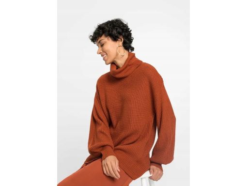 B.P.C sweter z golfem brązowy 36/38.