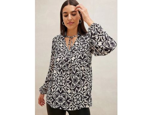 B.P.C bluzka szyfonowa wzorzysta wiązanie r.44
