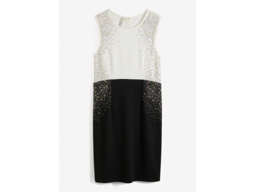 B.P.C biało-czarna sukienka z dżetami r.40/42