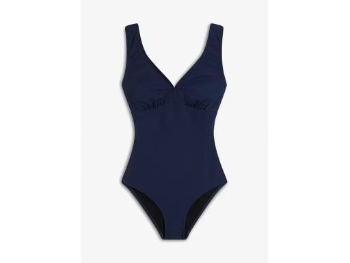 B.P.C kostium kąpielowy granatowy z modnymi paskami na plecach 40.