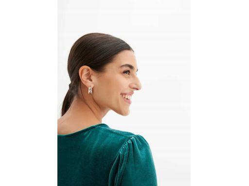 B.P.C aksamitna sukienka butelkowa zieleń rozkloszowana ^40/42