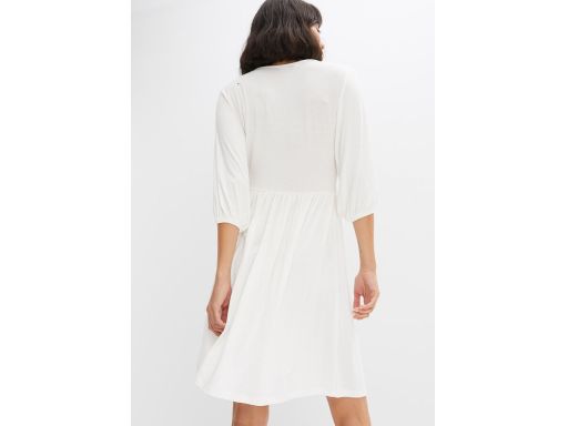 B.P.C sukienka śmietankowa z koronką 40/42.