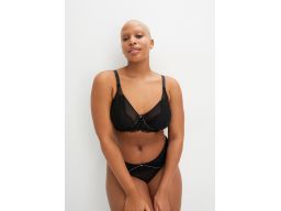 B.P.C biustonosz miękki na fiszbinach z połyskiem i dżetami ^80C