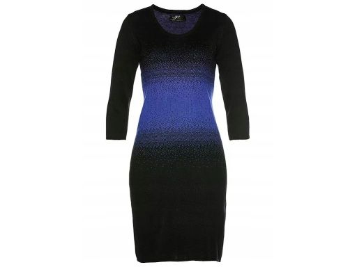 B.P.C sukienka dzianinowa czarno-niebieska 48/50.