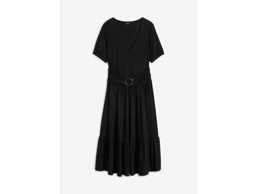 B.P.C sukienka midi ze sprzączką czarna dżersejowa ^44/46