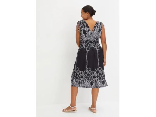 B.P.C sukienka midi czarno-biała z nadrukiem ^40/42