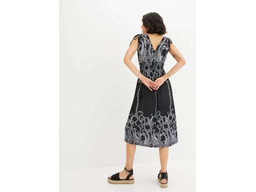 B.P.C sukienka midi czarno-biała z nadrukiem ^40/42