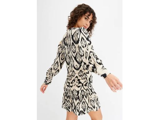 B.P.C sukienka mini z marszczeniem we wzory r.46