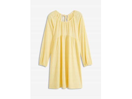 B.P.C sukienka żółta z krepy letnia długi rękaw r.44/46