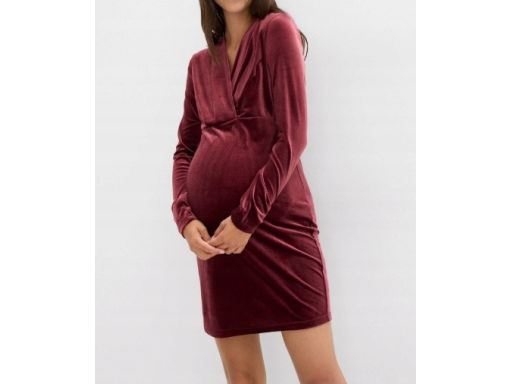 B.P.C ciążowa sukienka welurowa bordowa 40/42.
