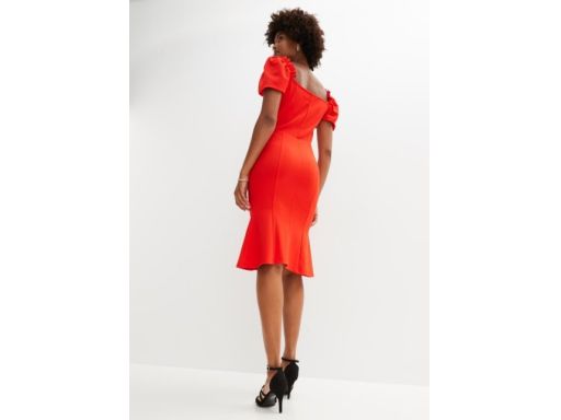 B.P.C sukienka czerwona midi falbany r.36/38