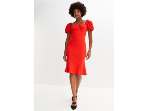 B.P.C sukienka czerwona midi falbany r.36/38