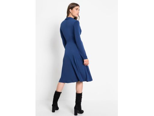 B.P.C sukienka z dżerseju granatowa z ozdobnymi guzikami 36/38.