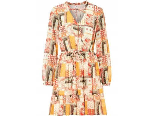 B.P.C sukienka wzorzysta szyfon r.50