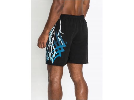 B.P.C męskie szorty kąpielowe czarne z nadrukiem na jednej nogawce 64/