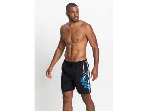 B.P.C męskie szorty kąpielowe czarne z nadrukiem na jednej nogawce 64/
