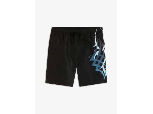 B.P.C męskie szorty kąpielowe czarne z nadrukiem na jednej nogawce 64/