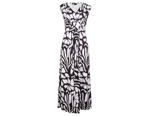 B.P.C sukienka długa maxi biało-czarna we wzory ^40/42
